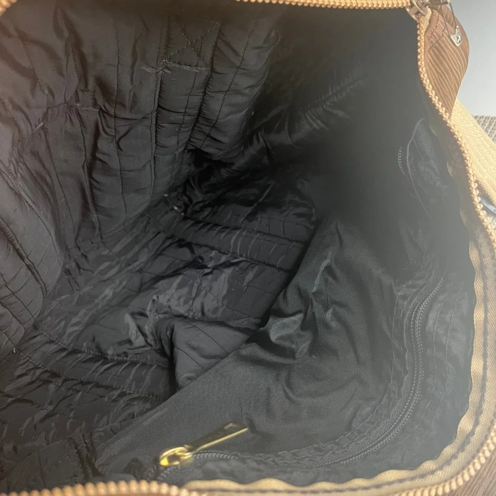 Vintage 70s Bay Bags San Francisco Brown Corduroy Duffle Bag Weekend Travel Bag